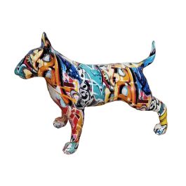 Graffiti Bull Terrier Modern Multi - Color Sculpture
