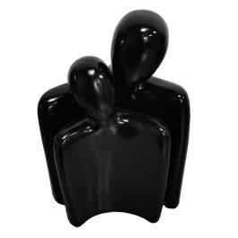 Two People Modern Black Sculpture