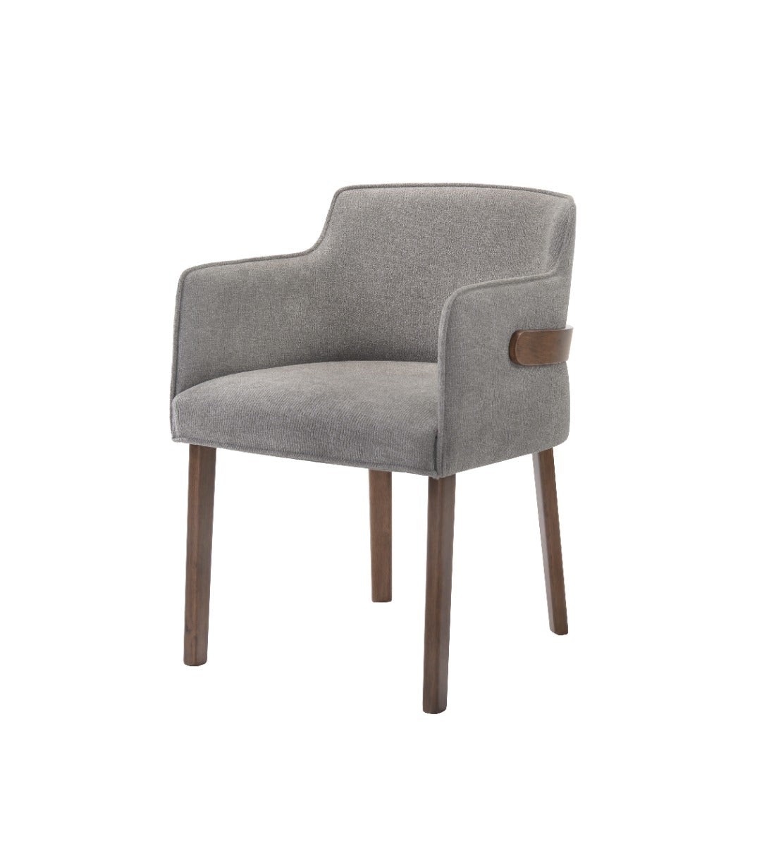 Castillo + Jordan - Modern Grey Fabric + Walnut 4-Piece Dining Set
