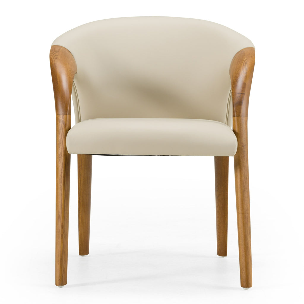 Wynetta Mid-Century Modern Vegan Leather Dining Chair