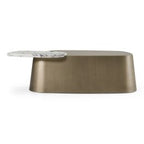 Yano - Modern White Marble + Antique Brass Coffee Table
