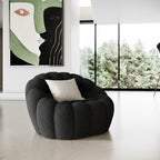 Yolonda - Modern Curved Black Fabric Chair