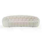 Yolonda - Modern Curved Off-White Fabric Sofa