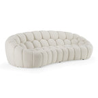 Yolonda - Modern Curved Off-White Fabric Sofa
