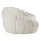 Yolonda - Modern Curved Off-White Fabric Sofa
