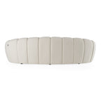 Yolonda - Modern Curved Off-White Fabric Sofa
