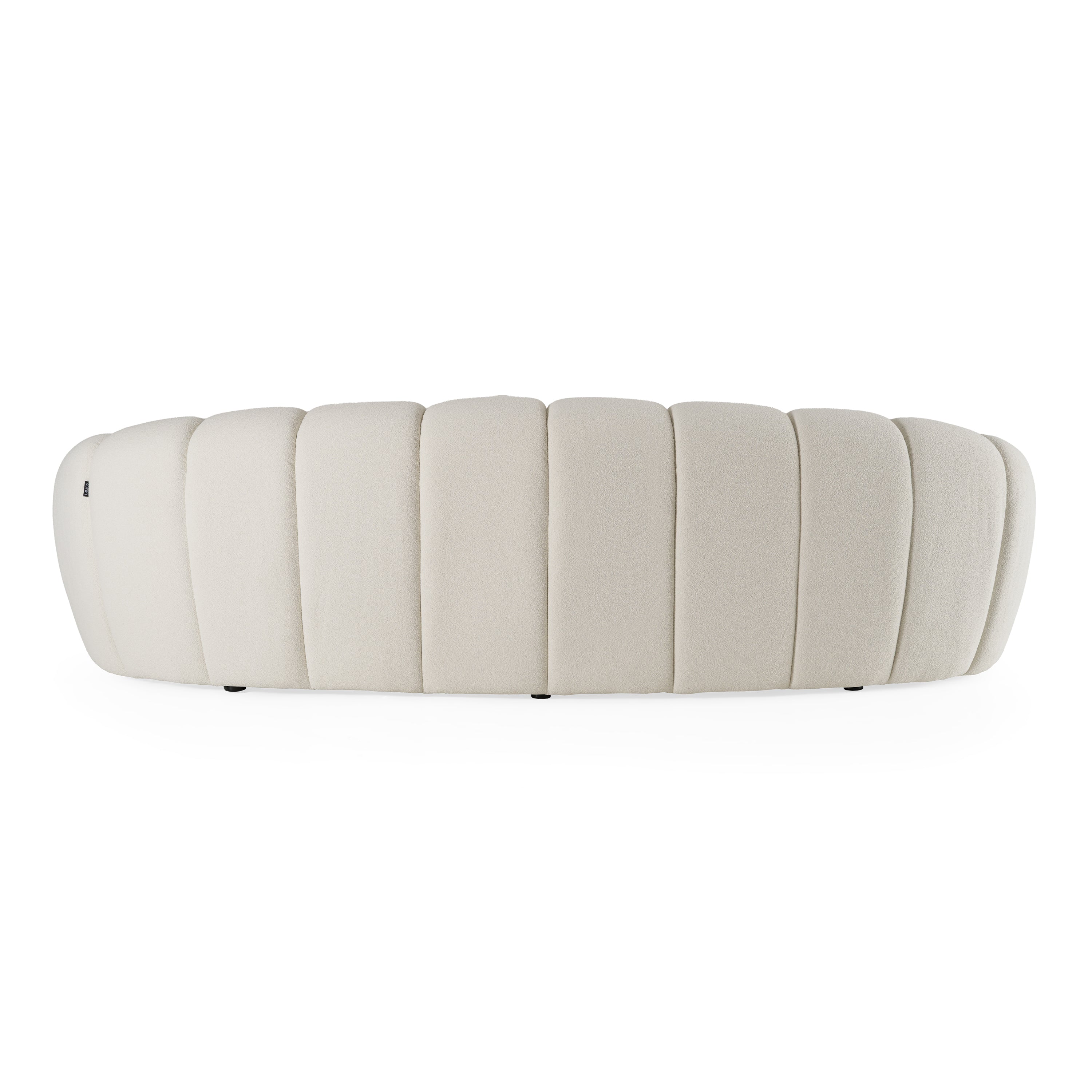 Yolonda - Modern Curved Off-White Fabric Sofa