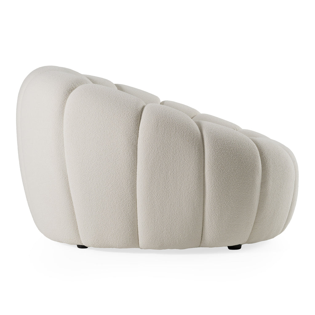 Yolonda - Modern Curved Off-White Fabric Chair