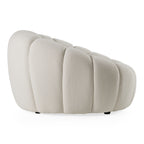 Yolonda - Modern Curved Off-White Fabric Chair