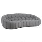 Yolonda - Modern Curved Light Grey Fabric Sofa
