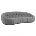 Yolonda - Modern Curved Light Grey Fabric Sofa Set