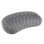 Yolonda - Modern Curved Light Grey Fabric Sofa
