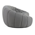 Yolonda - Modern Curved Light Grey Fabric Sofa