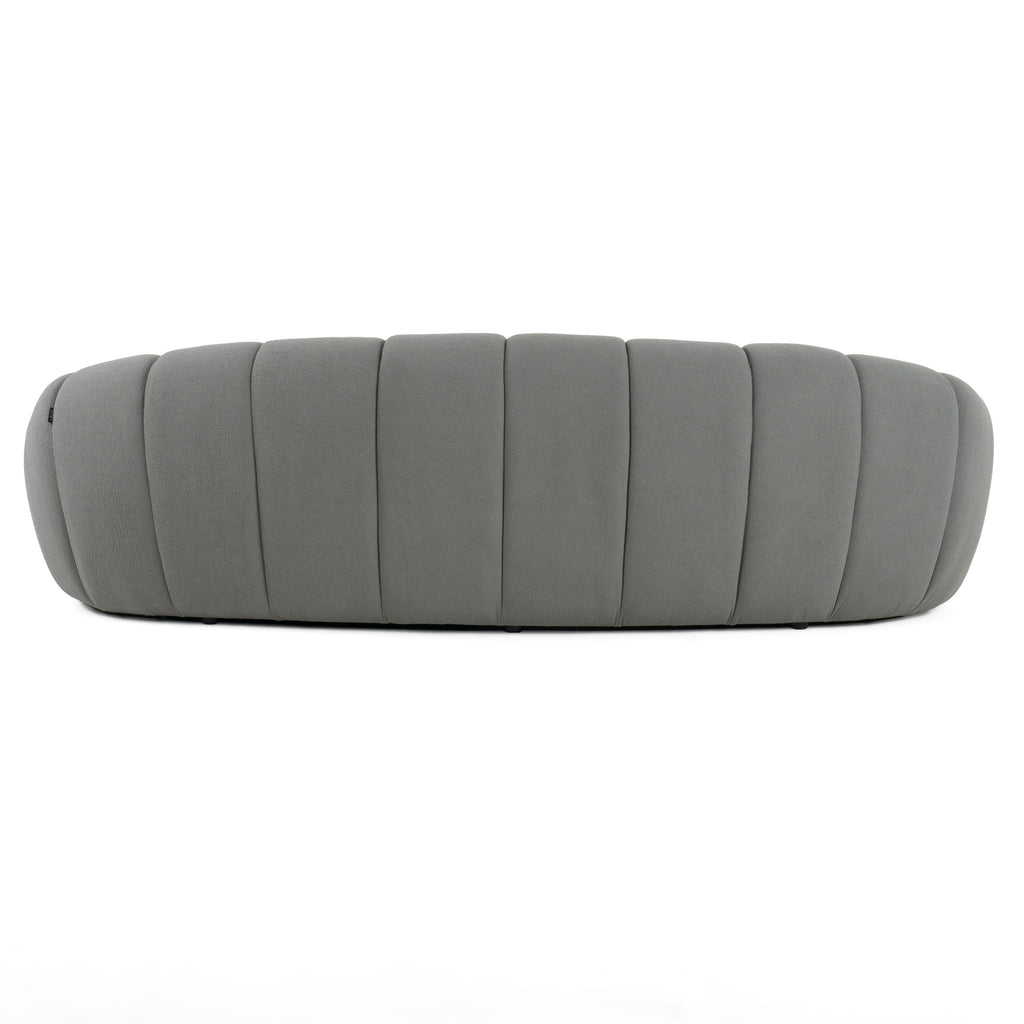 Yolonda - Modern Curved Light Grey Fabric Sofa