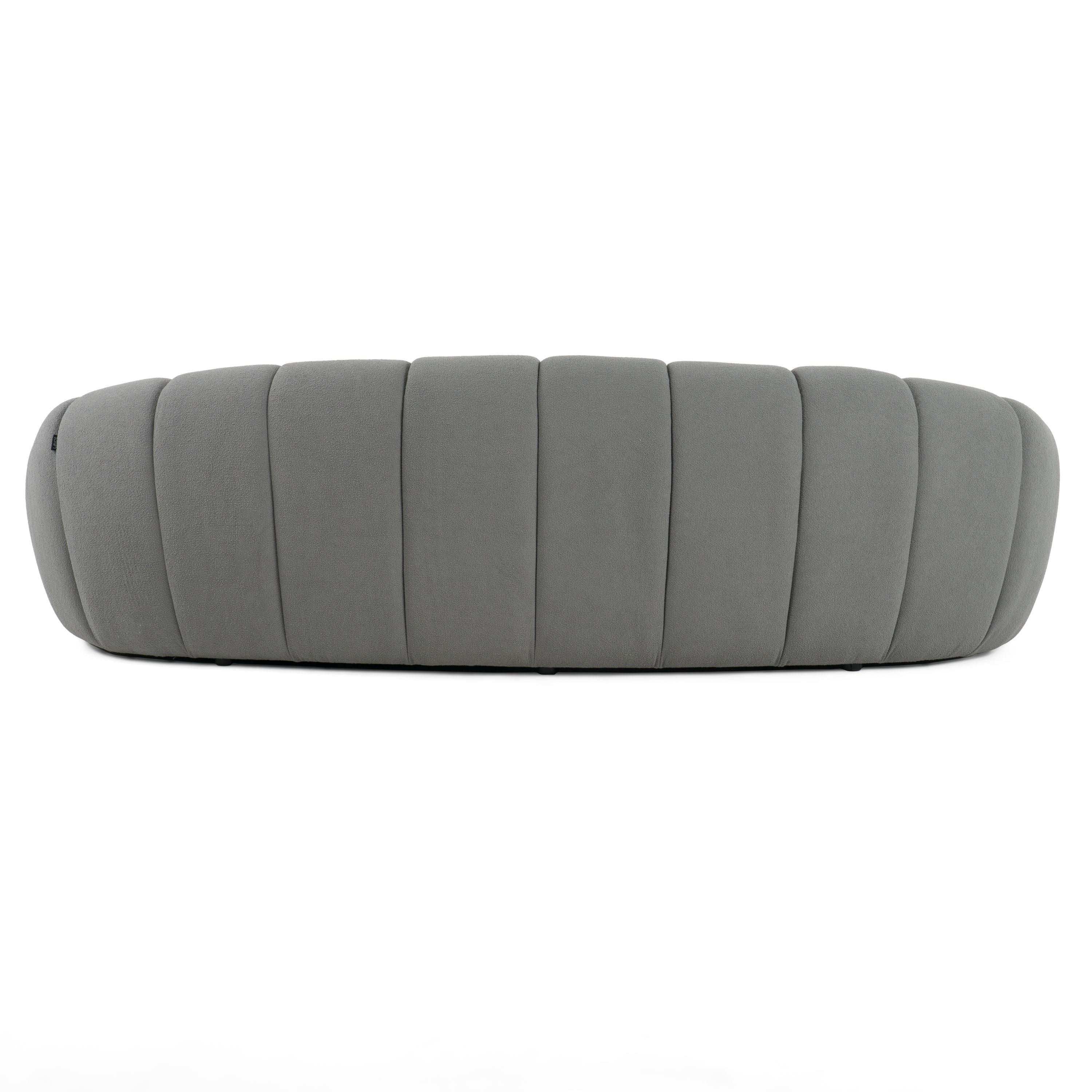 Yolonda - Modern Curved Light Grey Fabric Sofa
