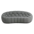 Yolonda - Modern Curved Light Grey Fabric Loveseat