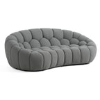 Yolonda - Modern Curved Light Grey Fabric Loveseat