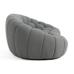 Yolonda - Modern Curved Light Grey Fabric Loveseat