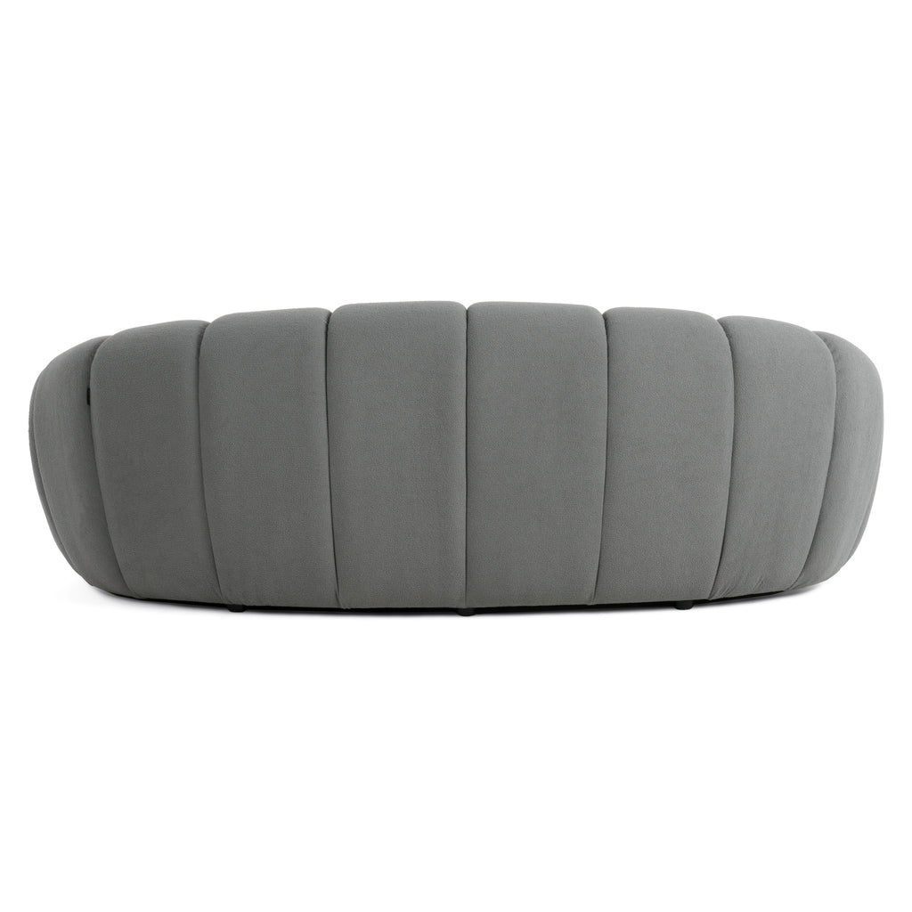 Yolonda - Modern Curved Light Grey Fabric Loveseat