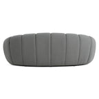 Yolonda - Modern Curved Light Grey Fabric Loveseat
