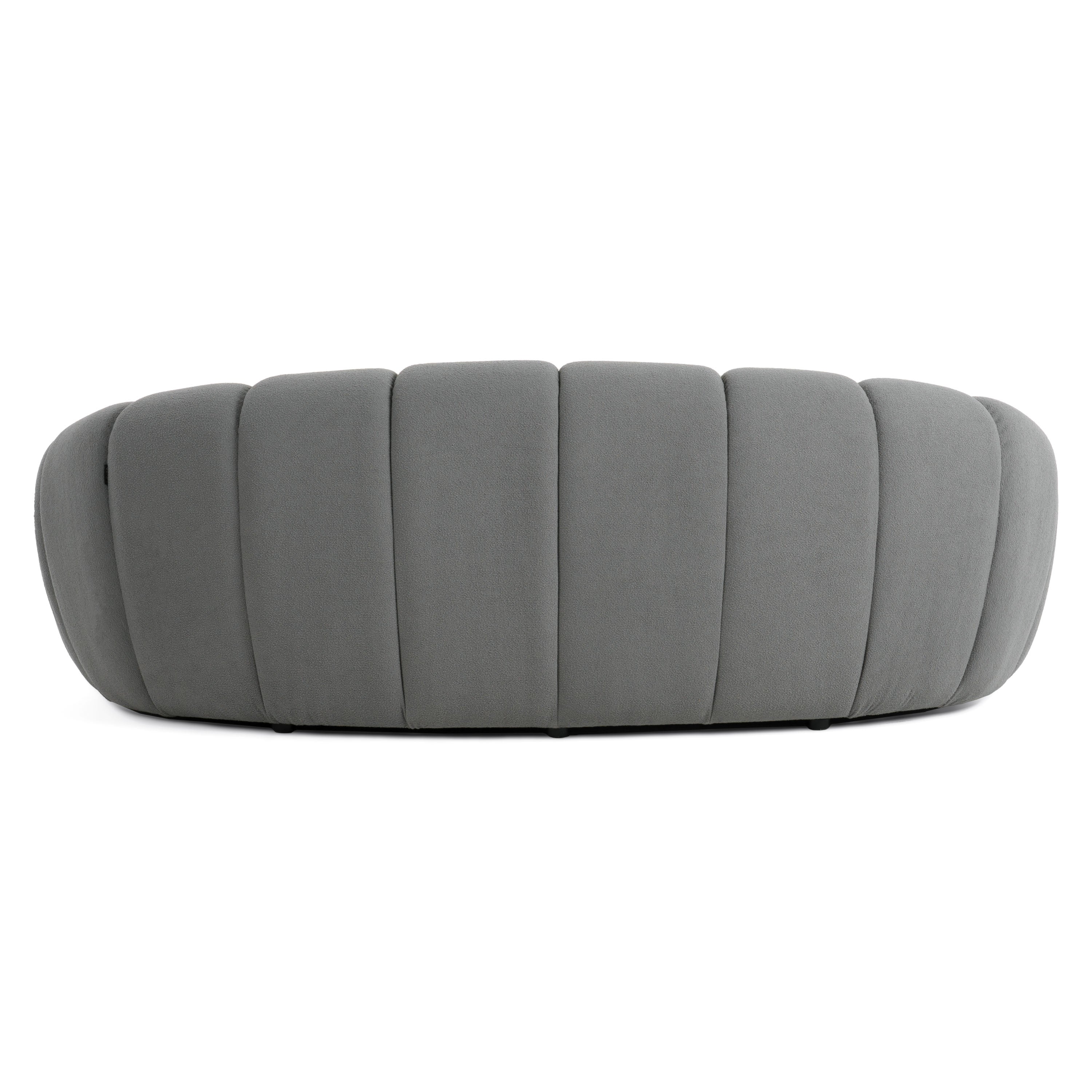 Yolonda - Modern Curved Light Grey Fabric Loveseat