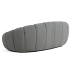 Yolonda - Modern Curved Light Grey Fabric Loveseat