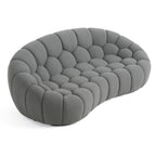 Yolonda - Modern Curved Light Grey Fabric Loveseat