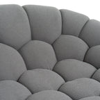 Yolonda - Modern Curved Light Grey Fabric Sofa Set