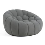 Yolonda - Modern Curved Light Grey Fabric Chair