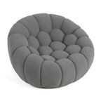 Yolonda - Modern Curved Light Grey Fabric Chair