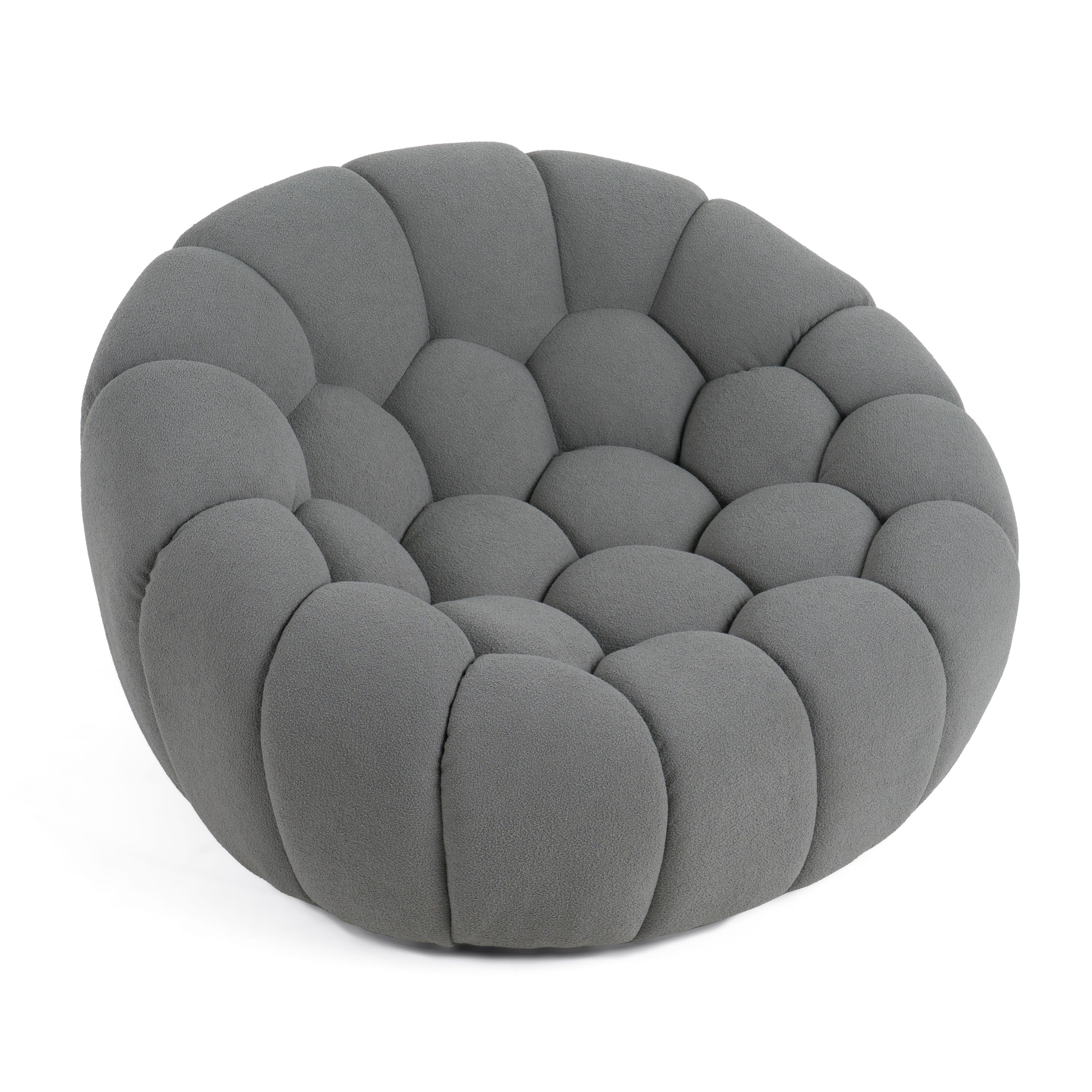 Yolonda - Modern Curved Light Grey Fabric Chair