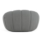 Yolonda - Modern Curved Light Grey Fabric Chair