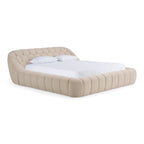 Yolonda - Modern Beige Fabric Bed - Modern Beige Fabric Bed