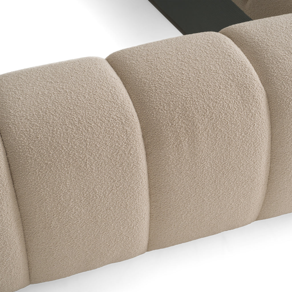 Yolonda - Modern Beige Fabric Bed - Modern Beige Fabric Bed
