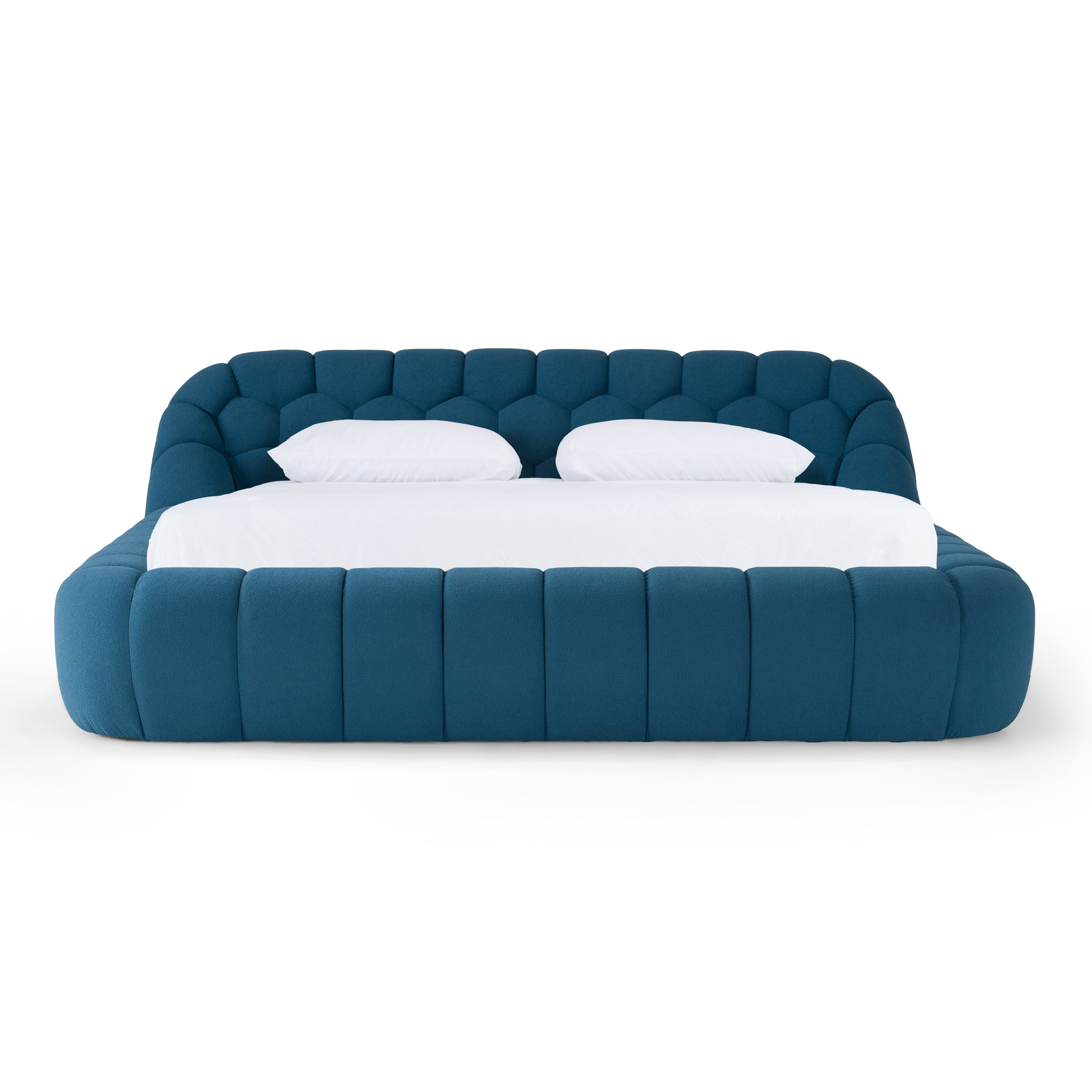 Eastern King Yolonda - Modern Dark Teal Fabric Bed - Modern Dark Teal Fabric Bed