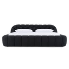 Queen Yolonda - Modern Black Fabric Bed - Modern Black Fabric Bed