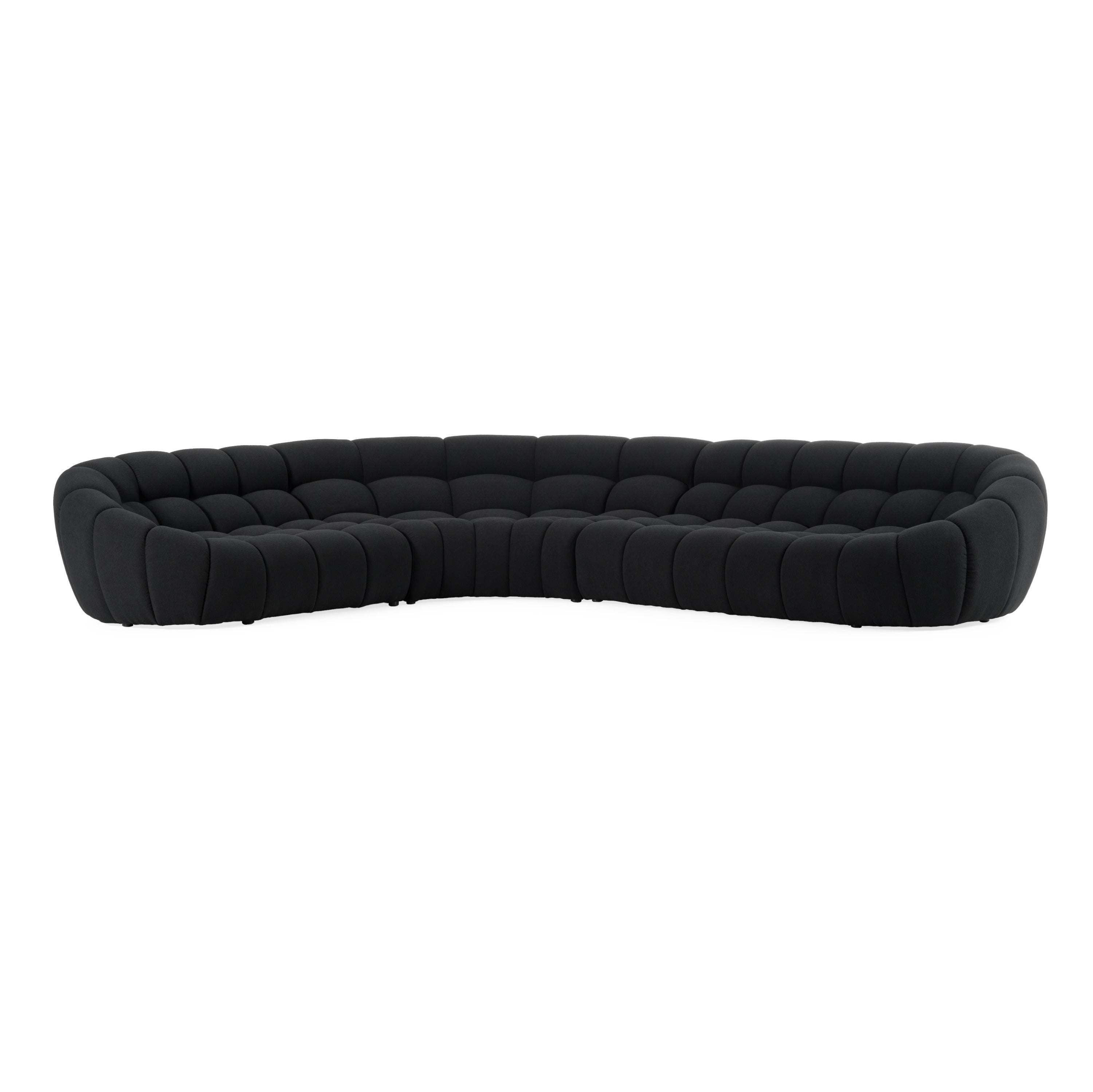 Yolonda - Black Fabric Sectional Sofa