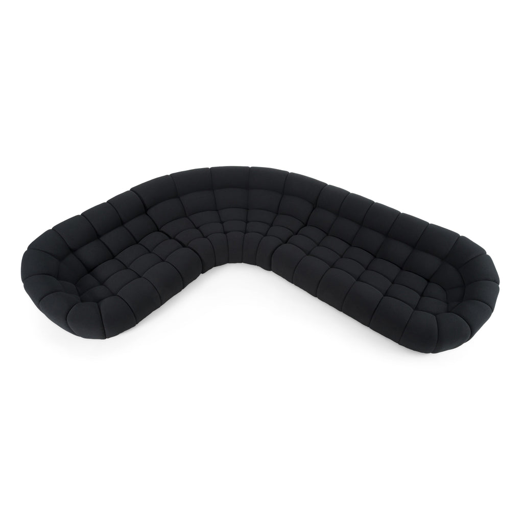 Yolonda - Black Fabric Sectional Sofa