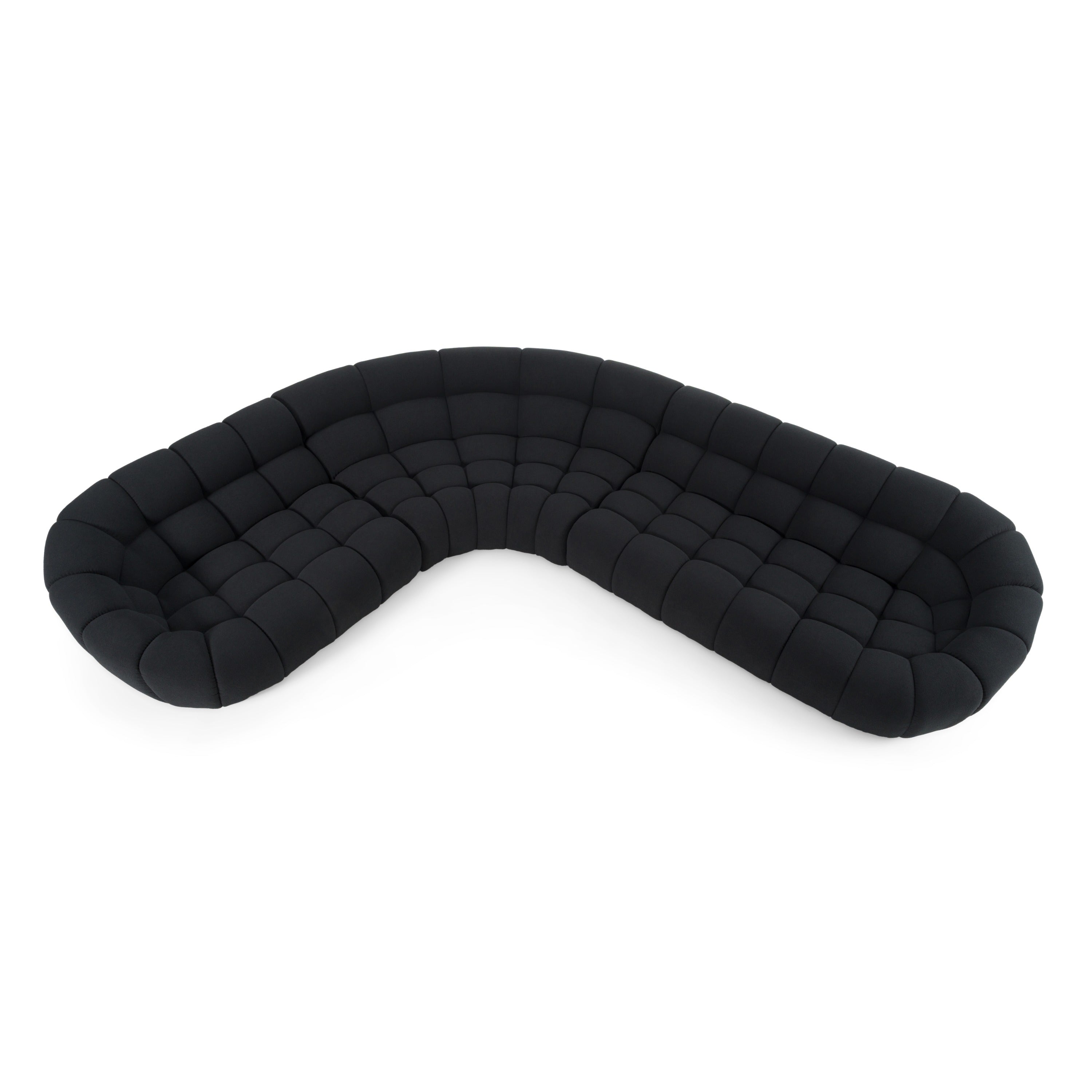 Yolonda - Black Fabric Sectional Sofa
