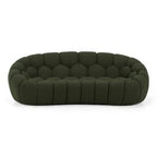 Yolonda - Modern Curved Green Fabric Loveseat