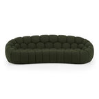 Yolonda - Modern Curved Green Fabric Sofa