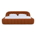 Yolonda - Modern Orange Fabric Bed - Modern Orange Fabric Bed