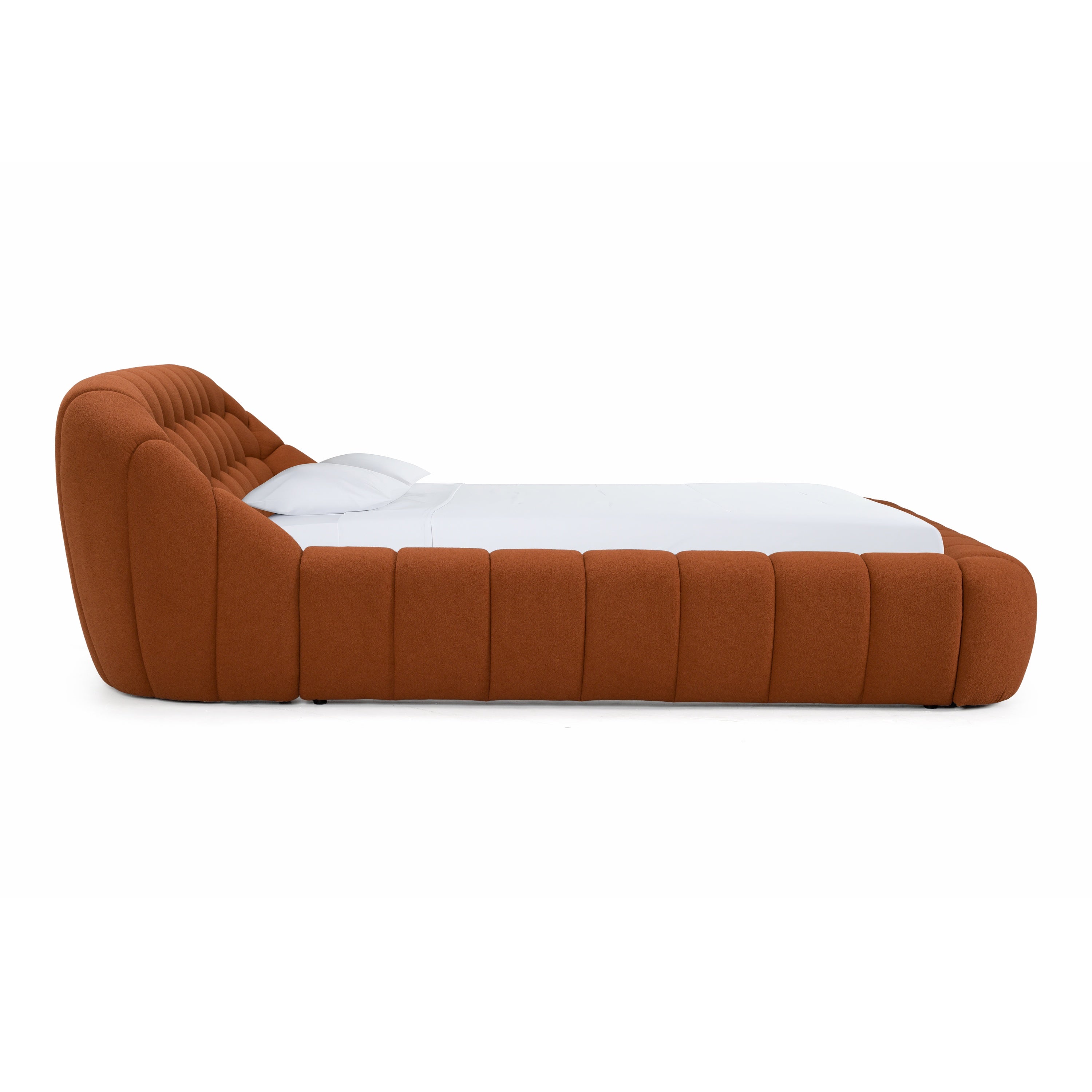 Yolonda - Modern Orange Fabric Bed - Modern Orange Fabric Bed