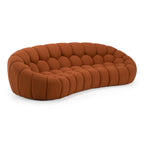 Yolonda - Modern Curved Orange Fabric Sofa