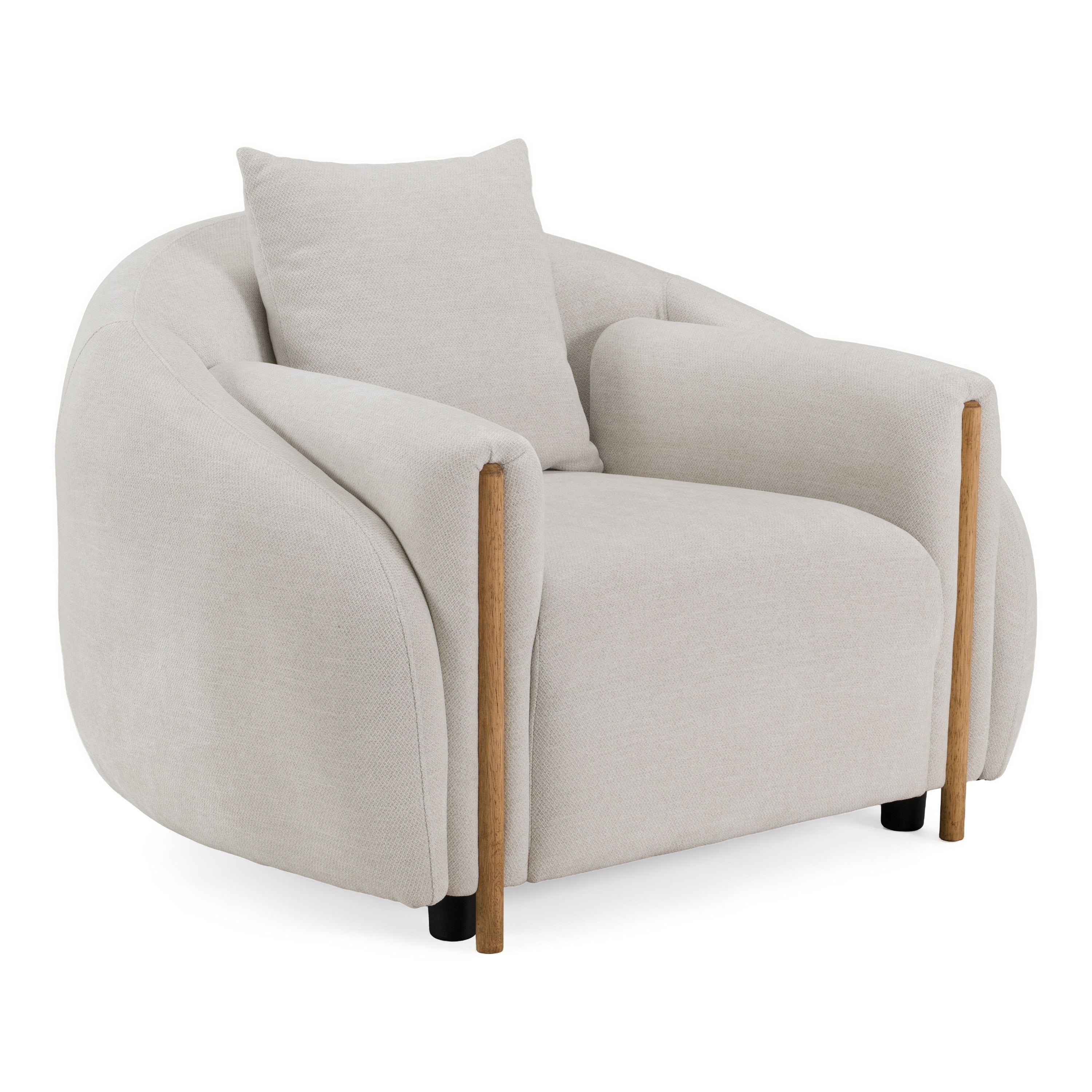 Yorba - Modern Beige Fabric Accent Chair