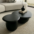 Kalvin - Modern Black Concrete Nesting Coffee Table Set