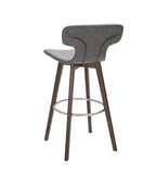 Zach Mid-Century Dark Grey Eco-Leather Bar Stool