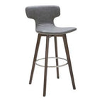 Zach Mid-Century Dark Grey Eco-Leather Bar Stool