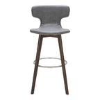 Zach Mid-Century Dark Grey Eco-Leather Bar Stool