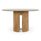 Zorhan - Modern White Marble + Mango Round Dining Table